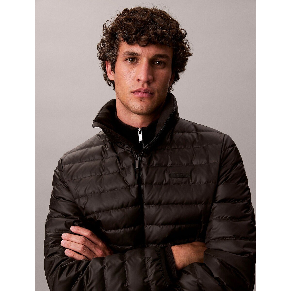 High Neck Padded Jacket black, CALVIN KLEIN