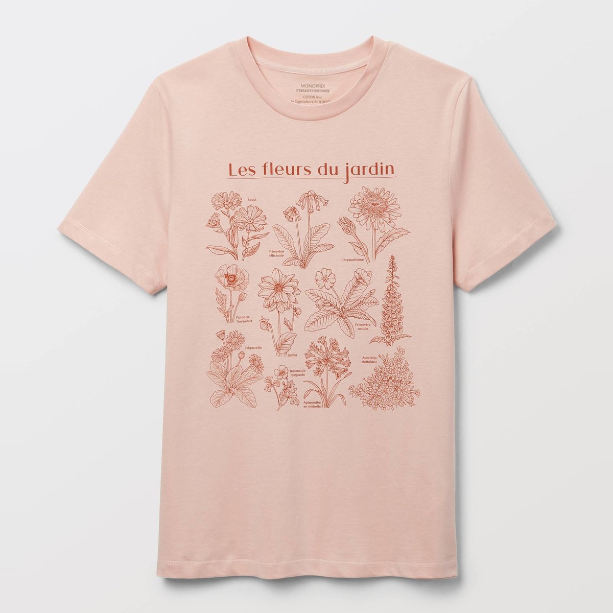 T-shirt à manches courtes avec imprimé placé gambas, MONOPRIX