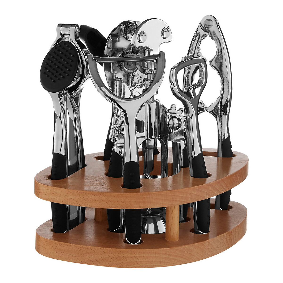 7-Piece Kitchen Gadget Set in Chrome Finish silver-coloured, SO'HOME