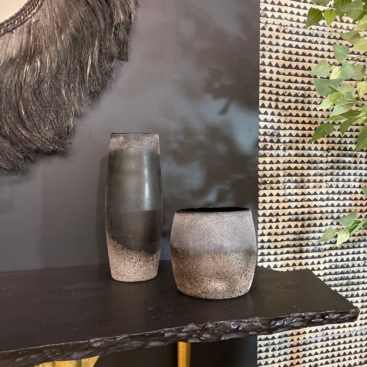 Vase en verre, TEREA gris-taupe, NOW'S HOME