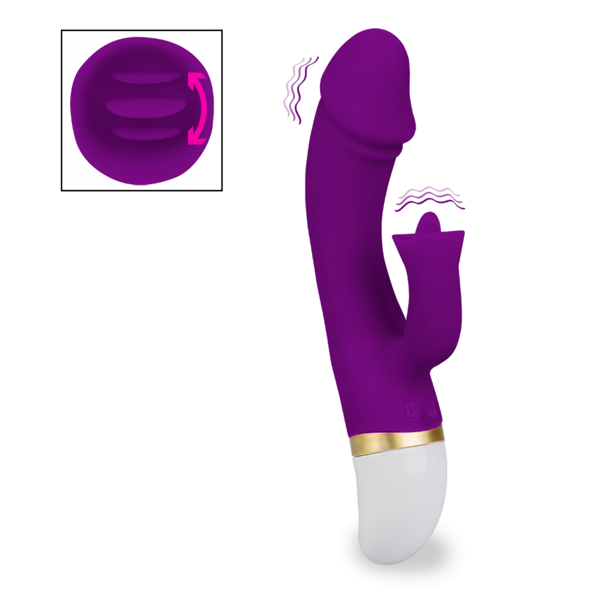 Vibromasseur puissant rabbit Flapa violet, LOVE AND VIBES