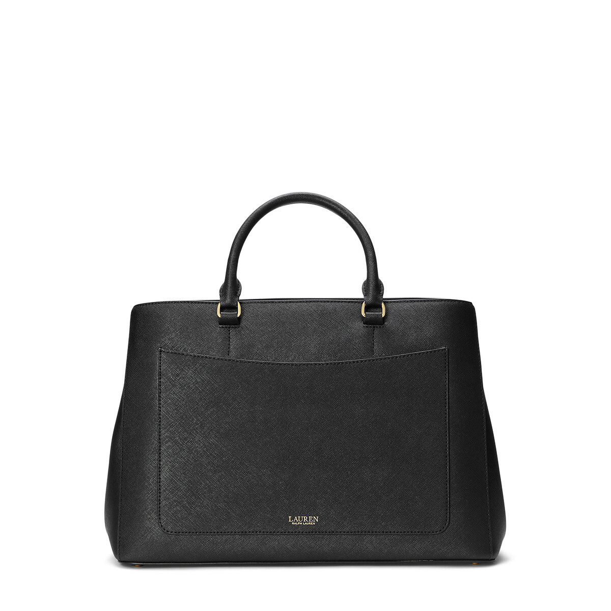 Sac à main en cuir texturé HANNA noir, LAUREN RALPH LAUREN