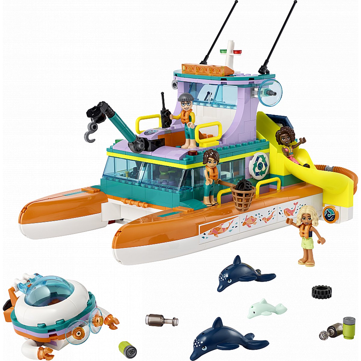 Friends Le bateau de sauvetage en mer multicolore, LEGO