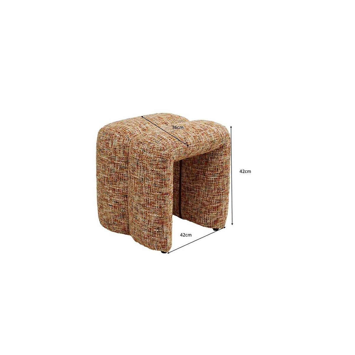 Hocker Lilja Melange braun, KARE DESIGN
