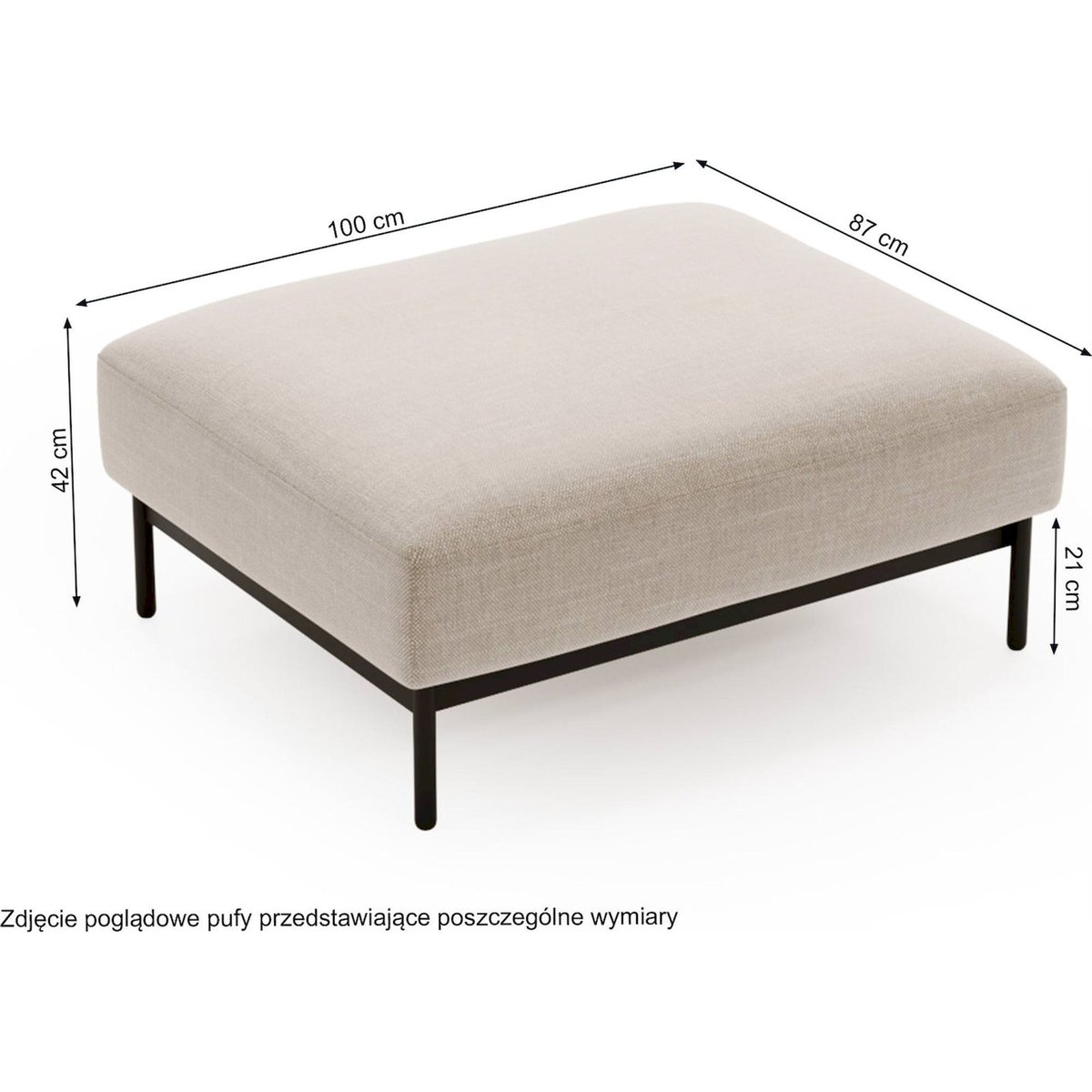 Pouf carré collection SOLIANERO bleu marine, RECOLLECTION