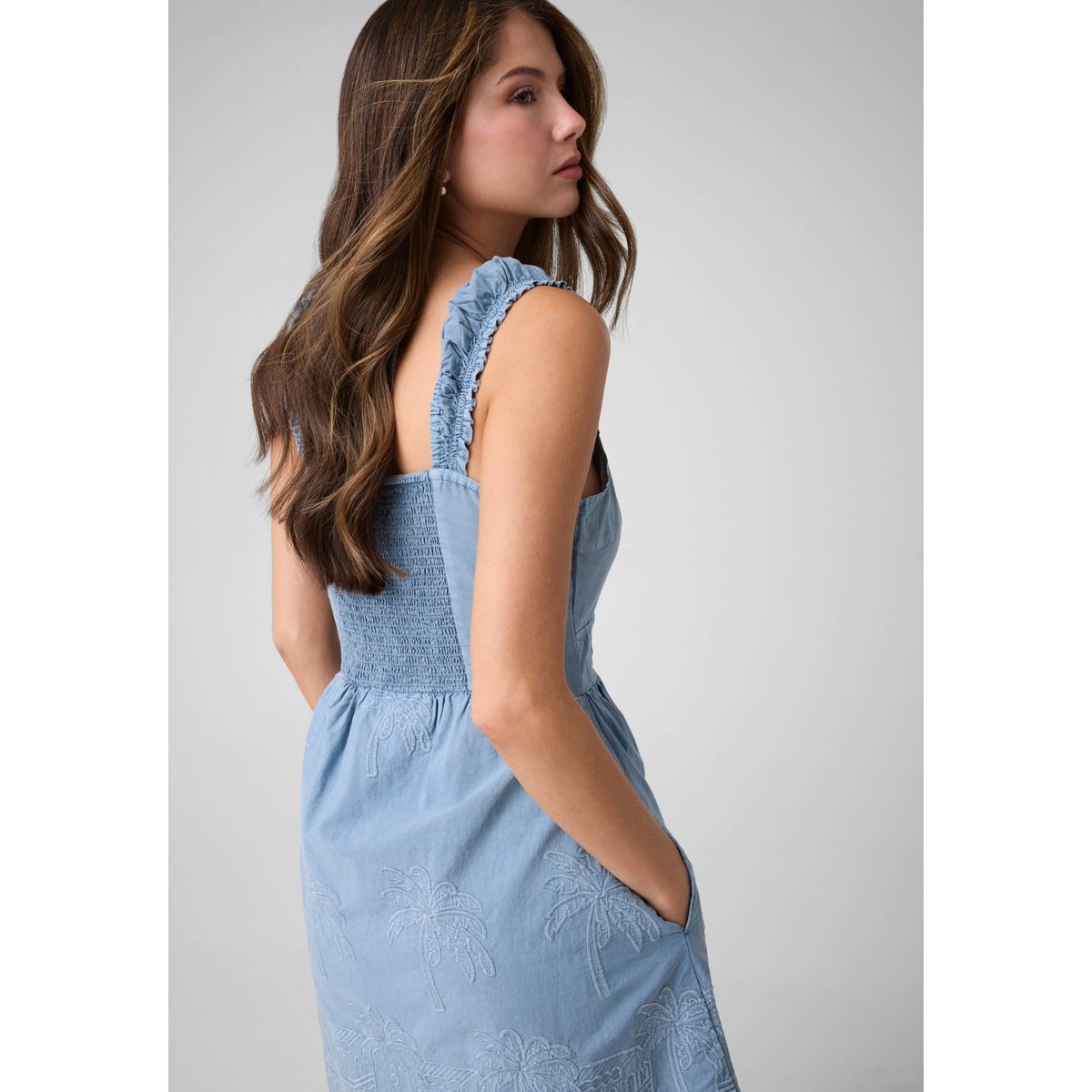 Mini Brodé Dress bleu clair, GUESS