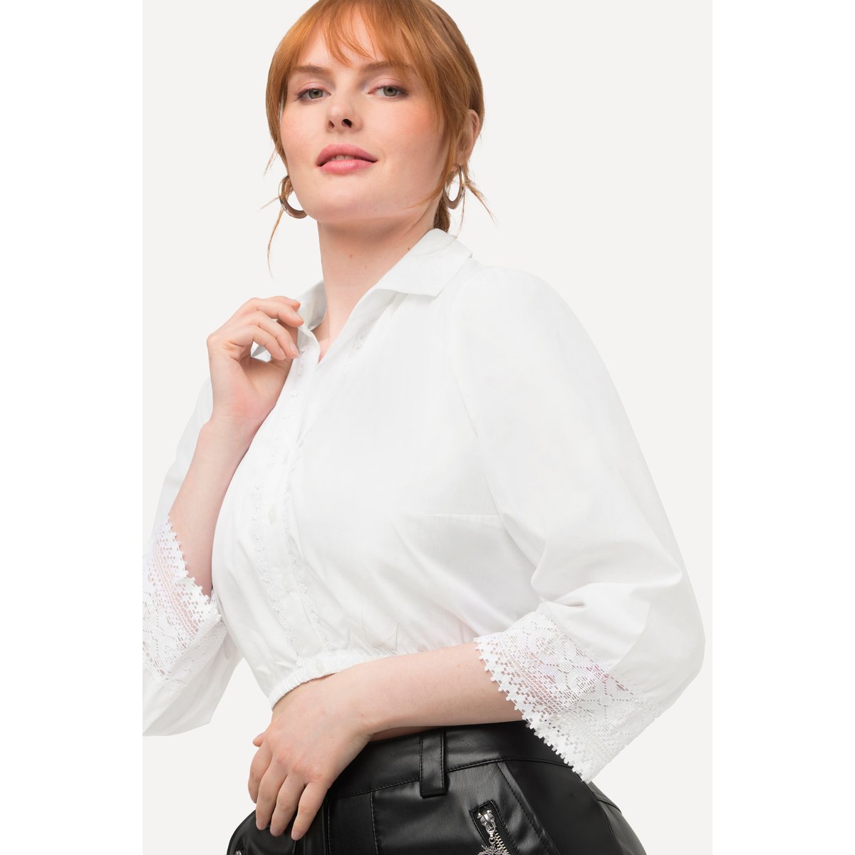 Chemisier traditionnel Dirndl. Col chemise blanc neige, ULLA POPKEN