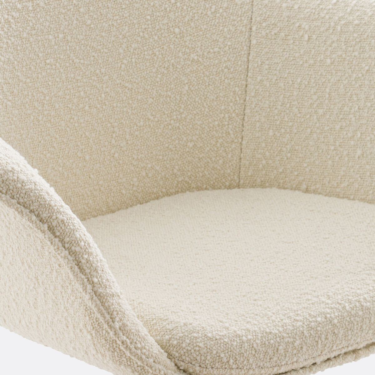 Fauteuil de bureau rotatif bouclette, Melona ecru/noyer, LA REDOUTE INTERIEURS