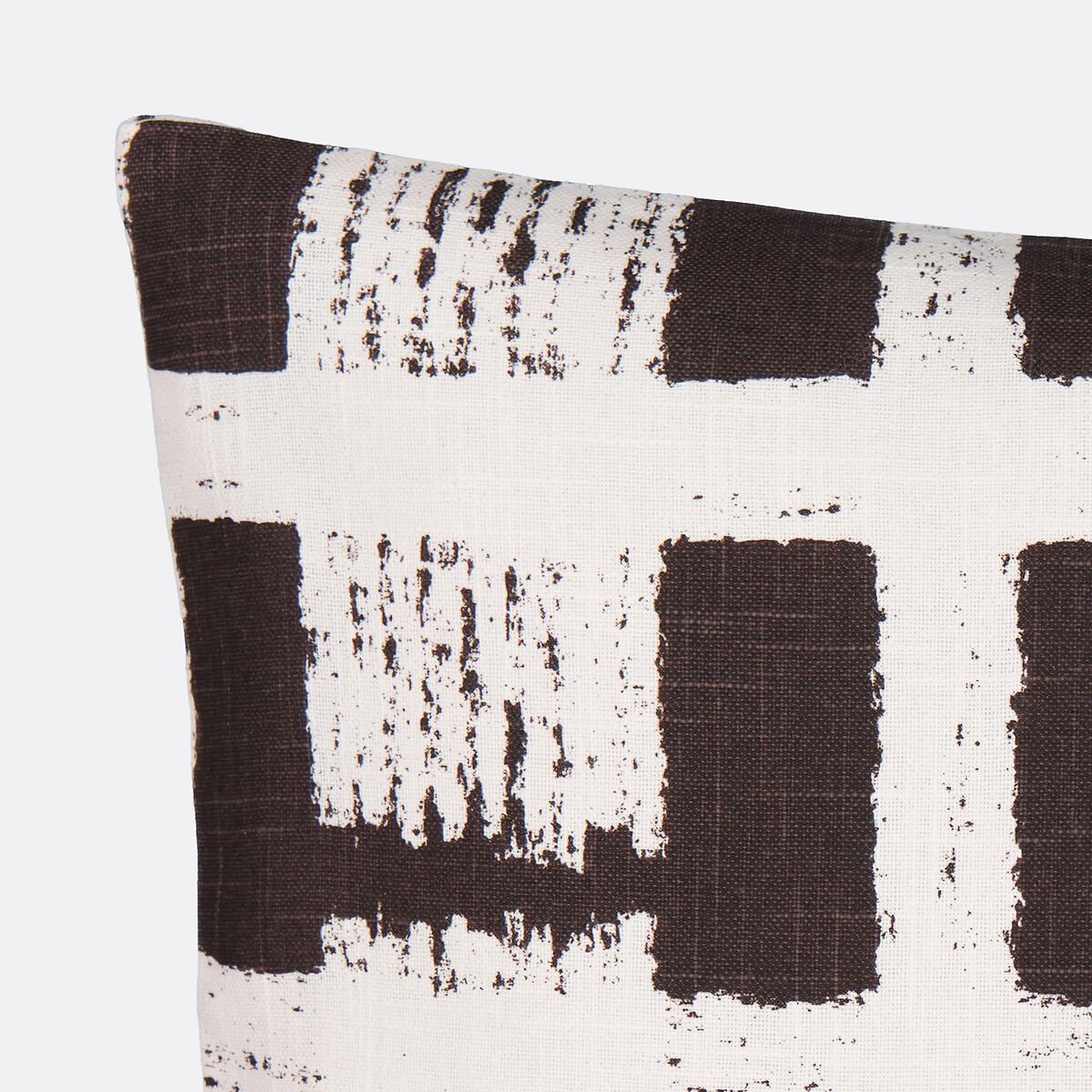 Housse de coussin 60x40 cm, coton, Penki blanc/marron, LA REDOUTE INTERIEURS
