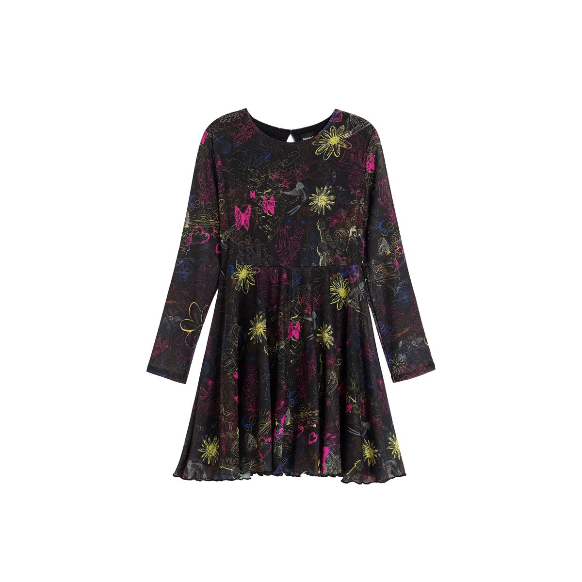 Robe en maille imprimée noir, DESIGUAL