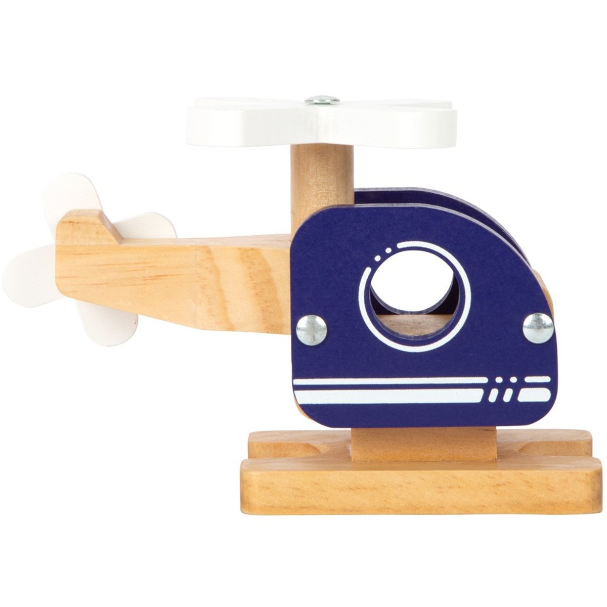 Hélicoptère en bois bleu, SMALL FOOT COMPANY