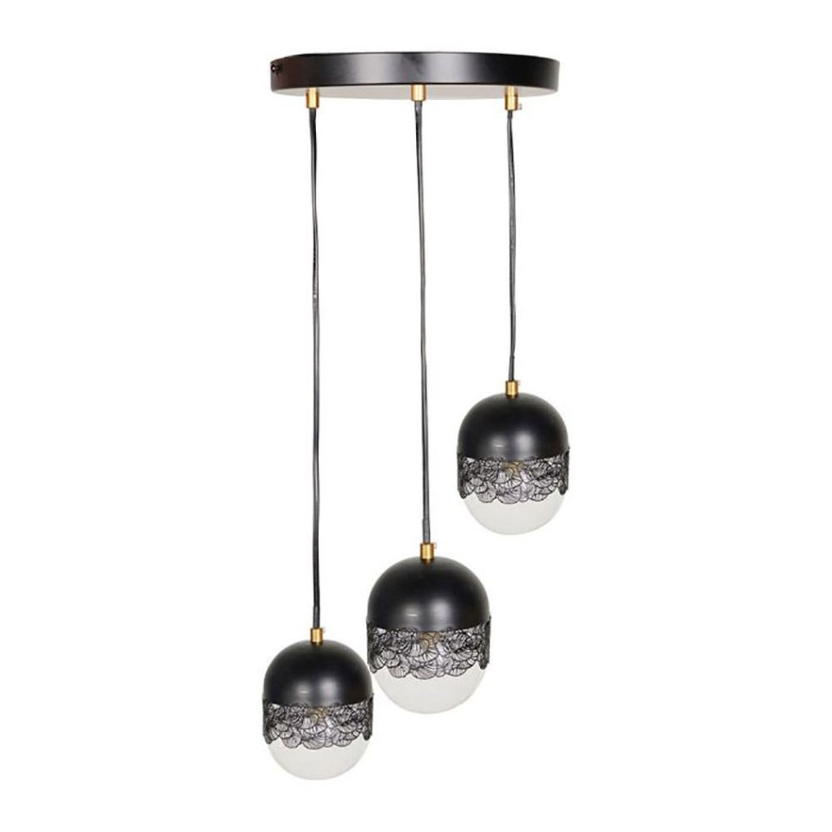 Suspension Triple Métal Noir Stilla noir, DECORATIE