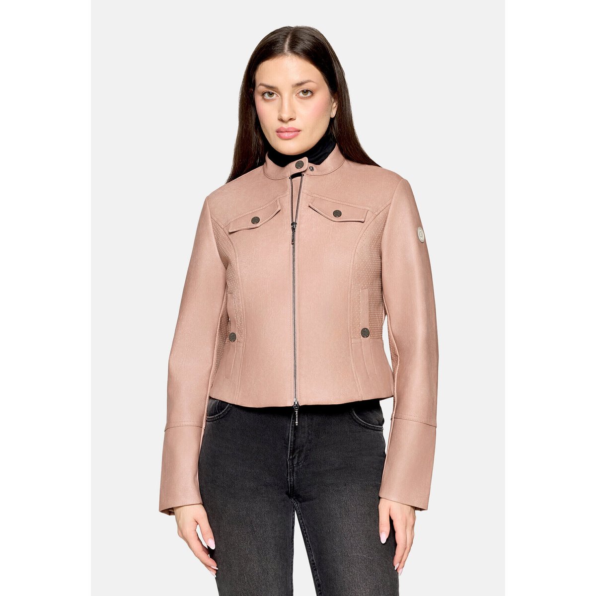 Veste casual à col droit misty rose, AMBER & JUNE