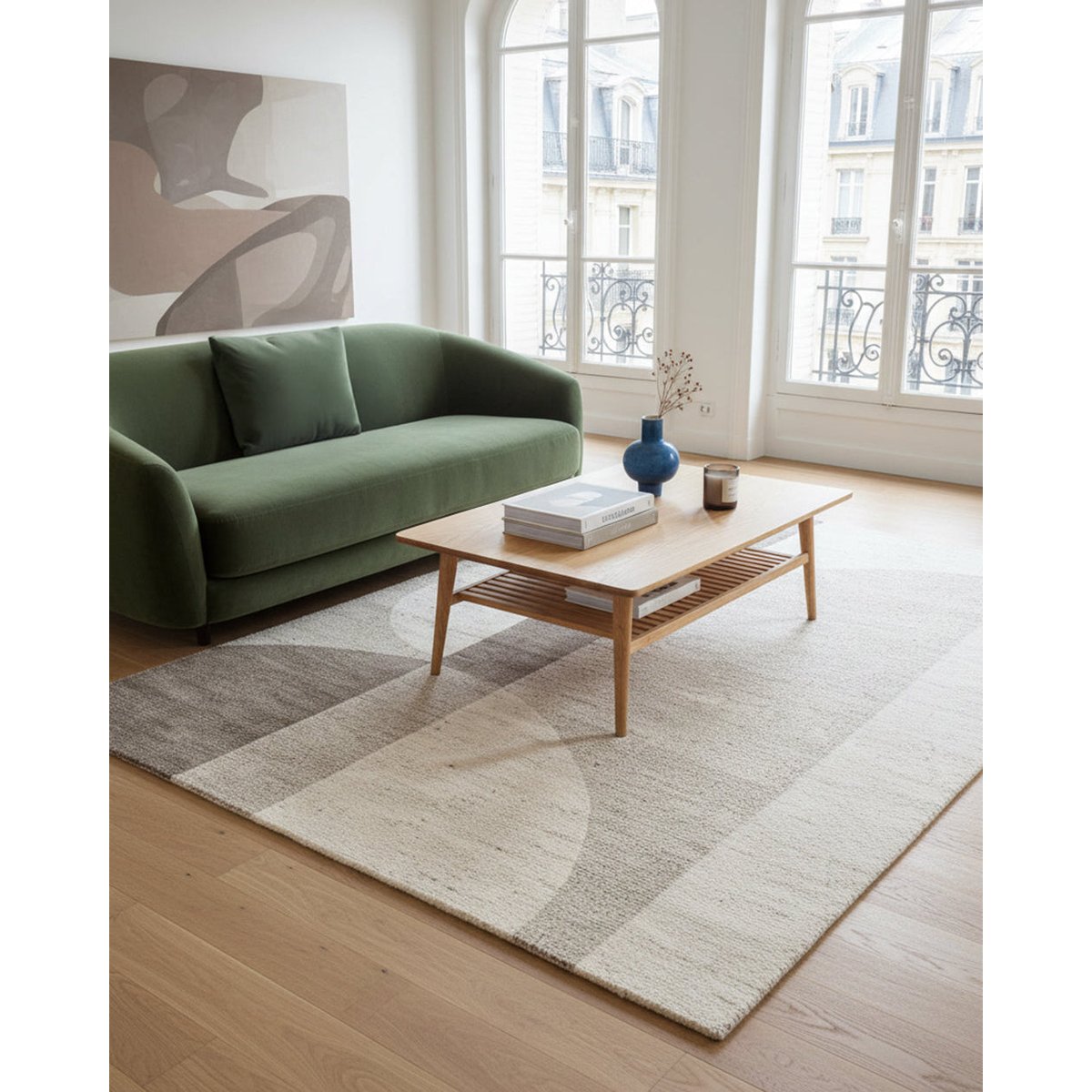 Tapis doux et design MERIDIAN beige sable, AFK LIVING