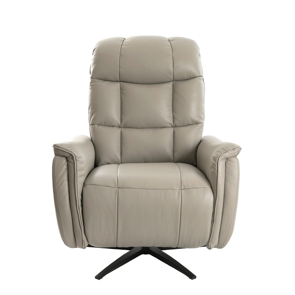 Fauteuil pivotant en cuir gris | noir, ANGEL CERDA