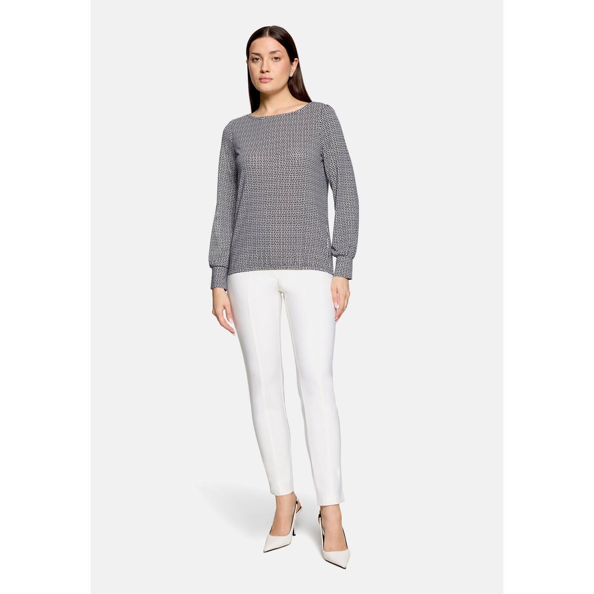 Haut casual à élastique blanc/noir, BETTY BARCLAY