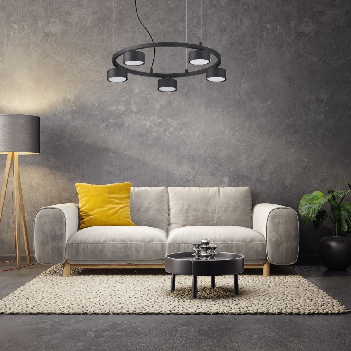 Suspension MINOR noir, IDEAL LUX