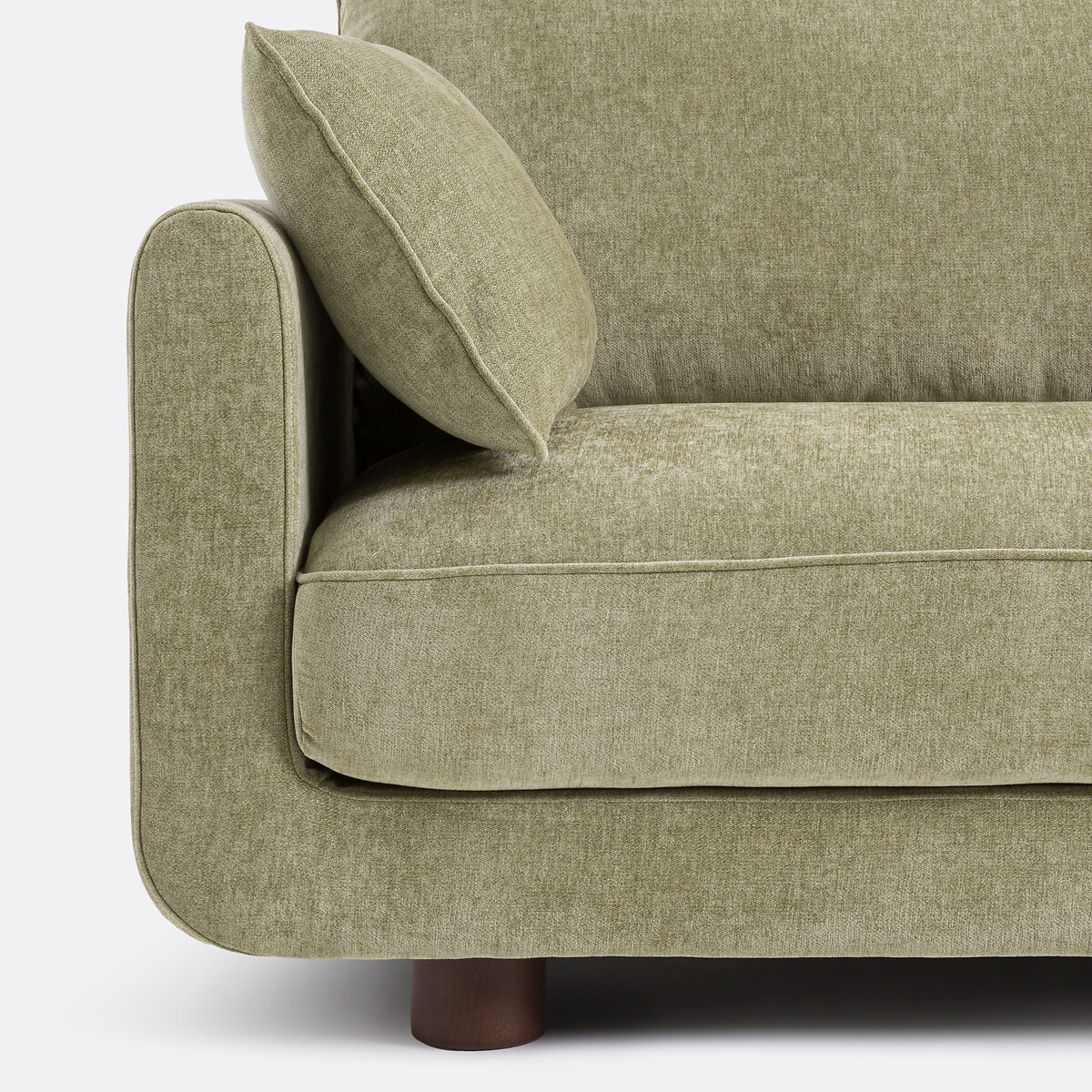 Canapé droit 2, 3, 4 ou 5 places, en polyester chiné, EMILIO vert eucalyptus, LA REDOUTE INTERIEURS