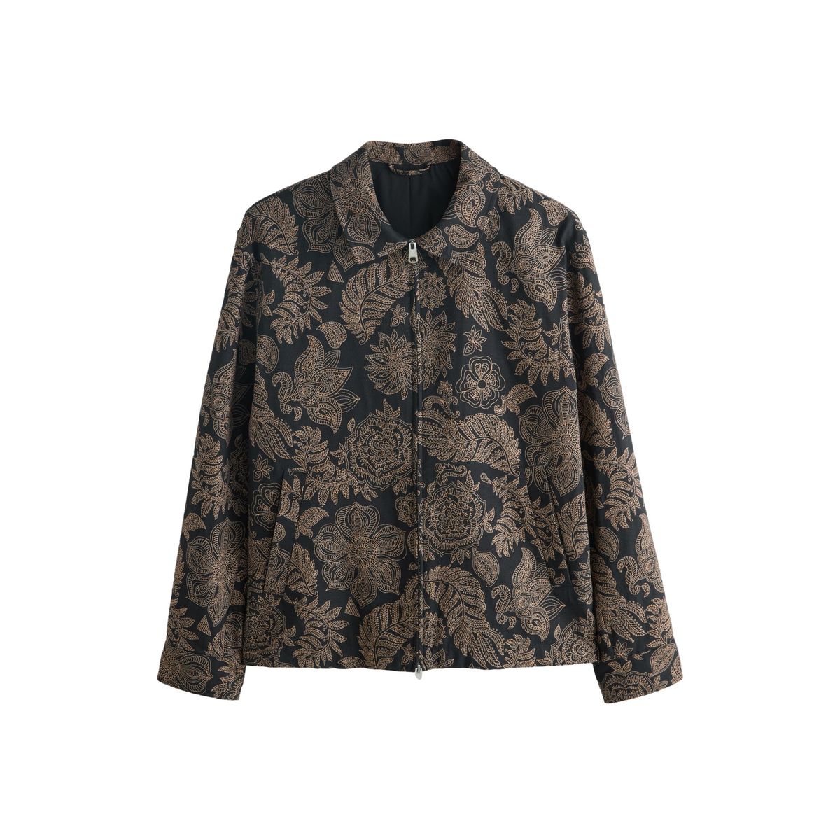 Veste zippée à motif floral noir, NEXT