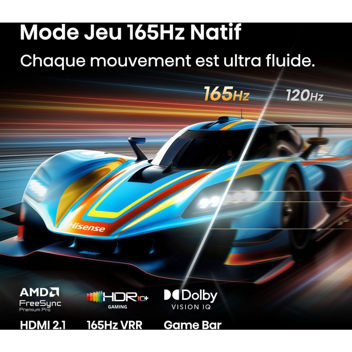 TV Mini LED 55U7S PRO (2026) 55" (139 cm) couleur unique, HISENSE
