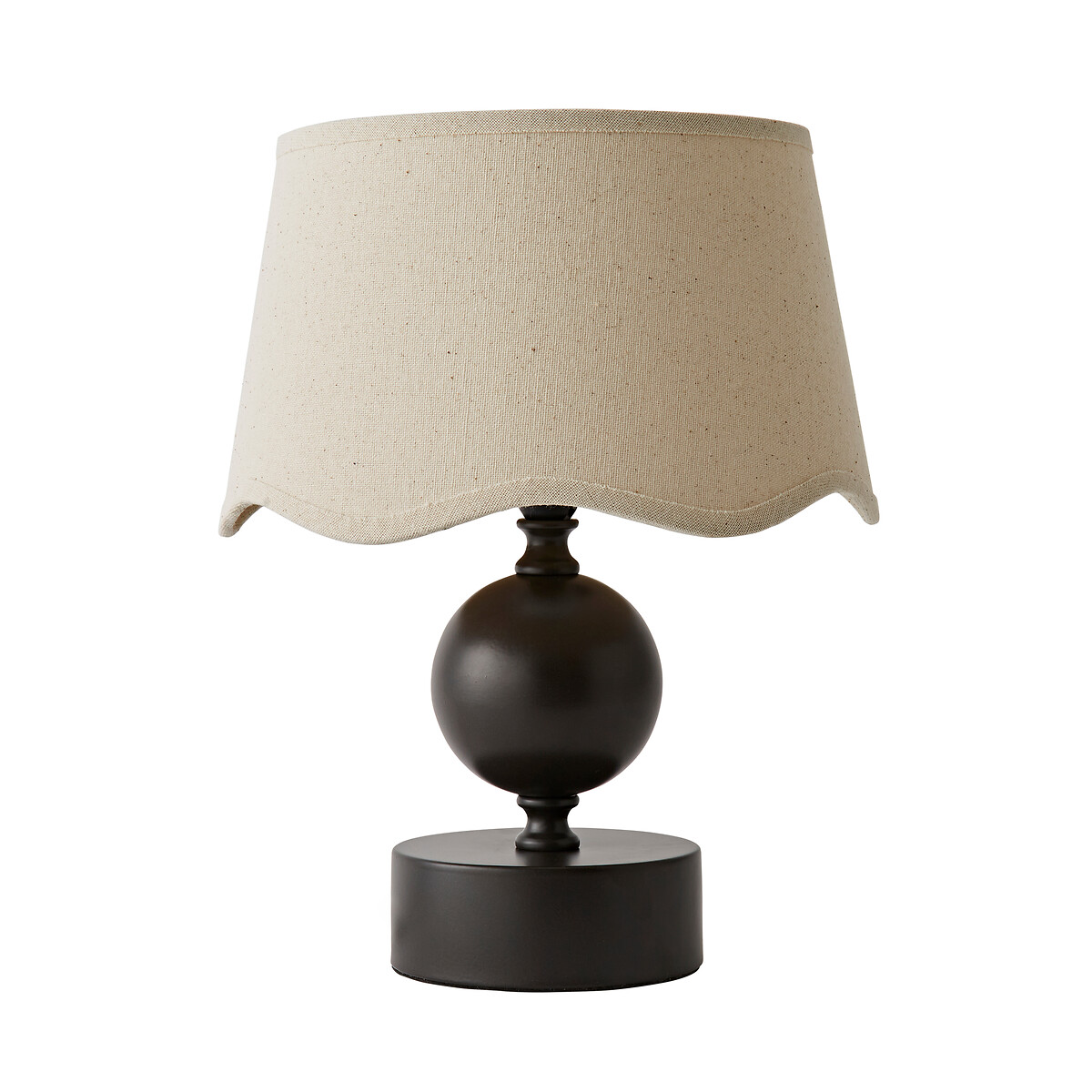 Andres Candlestick Table Lamp with Scallop Trim Shade natural, SO'HOME