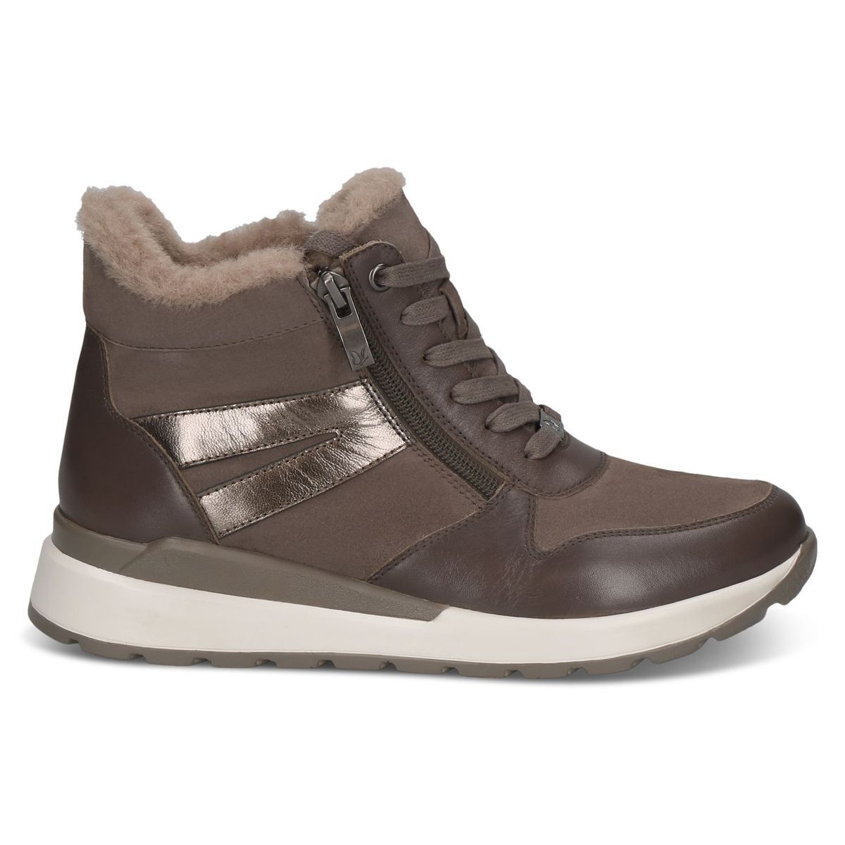 Basket en cuir marron mocca croco, CAPRICE