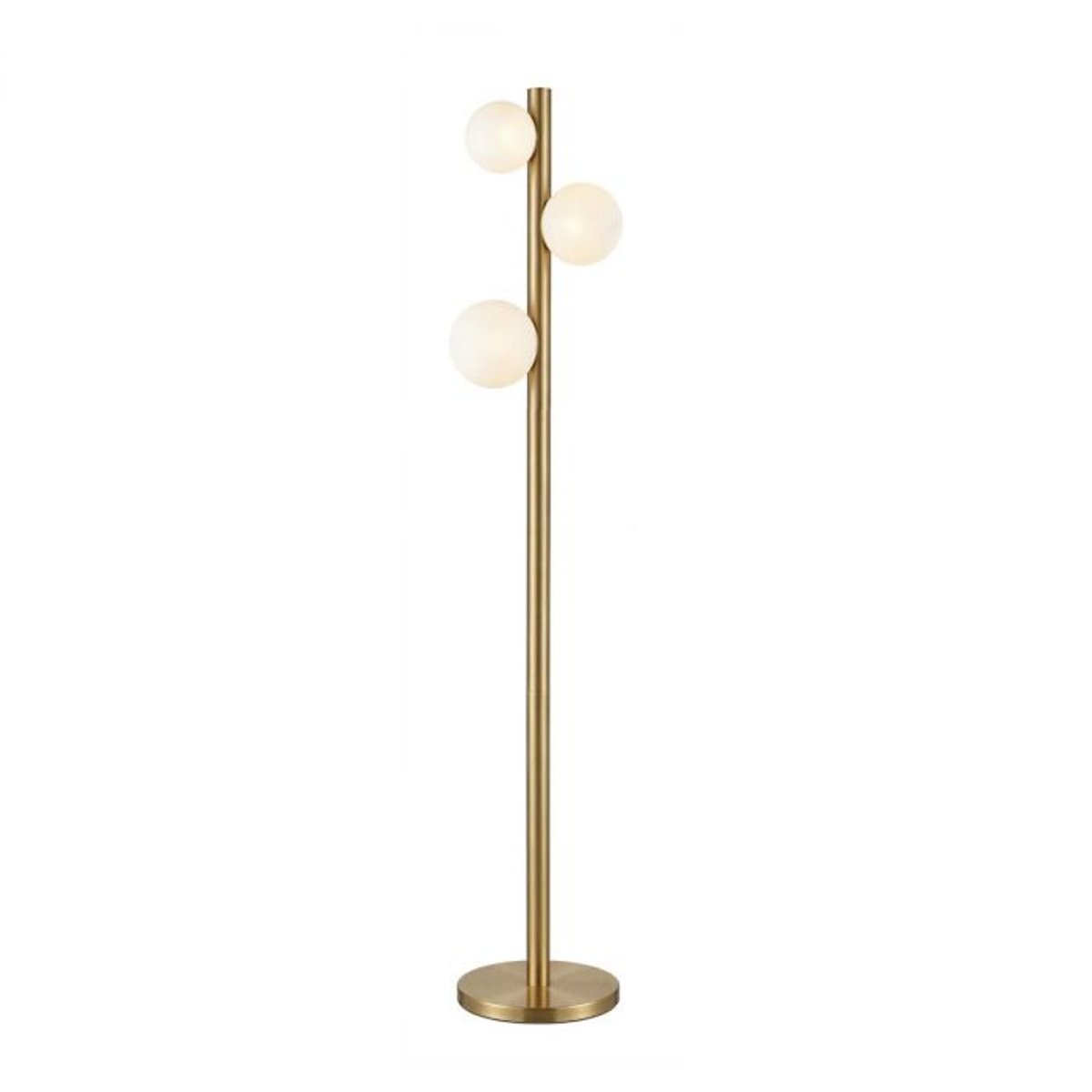 Lampadaire, métal et verre opalin, ANTARES laiton, ALTASSINA