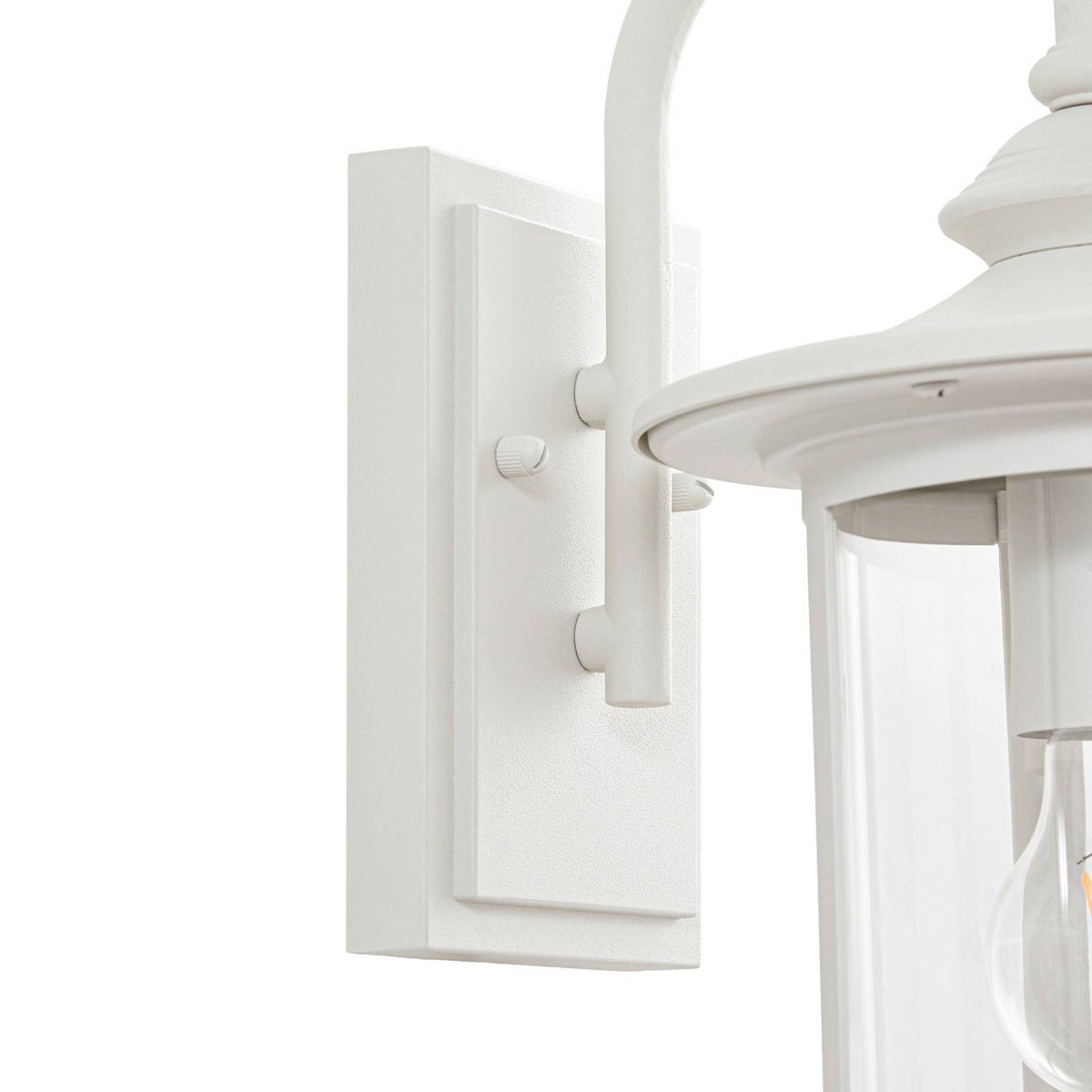 Applique extérieure en aluminium antique blanc, transparent, LINDBY