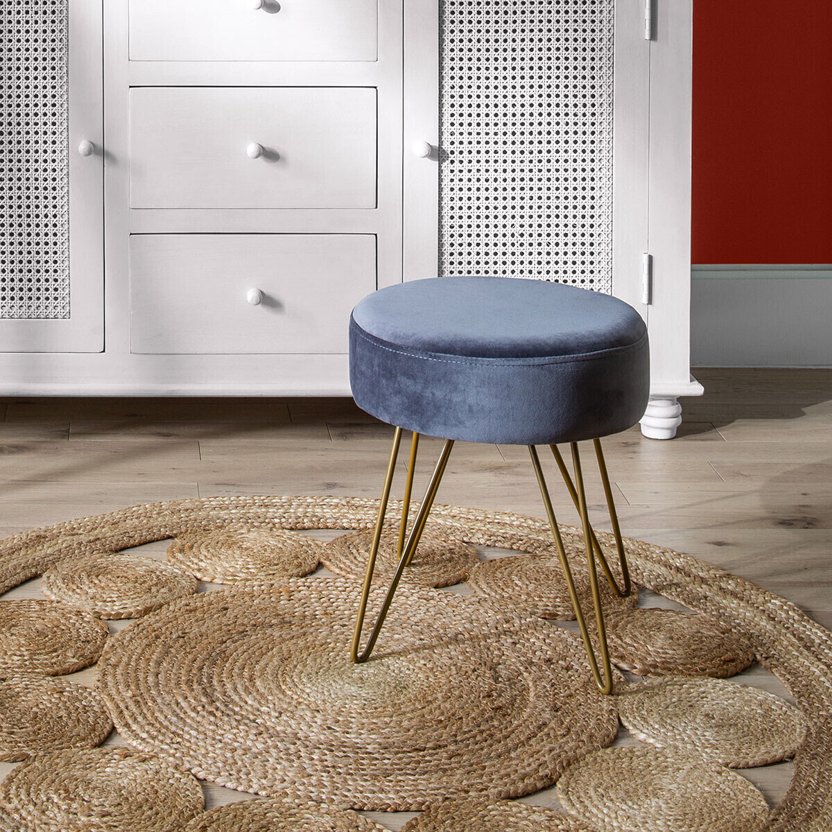 Tapis salon rond en jute ESRA beige, ATMOSPHERA