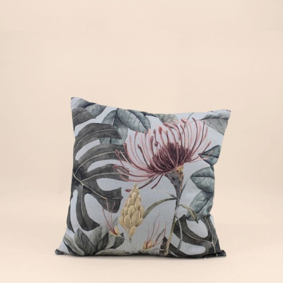 Coussin imprimé floral 45x45cm vert, ORNAMI