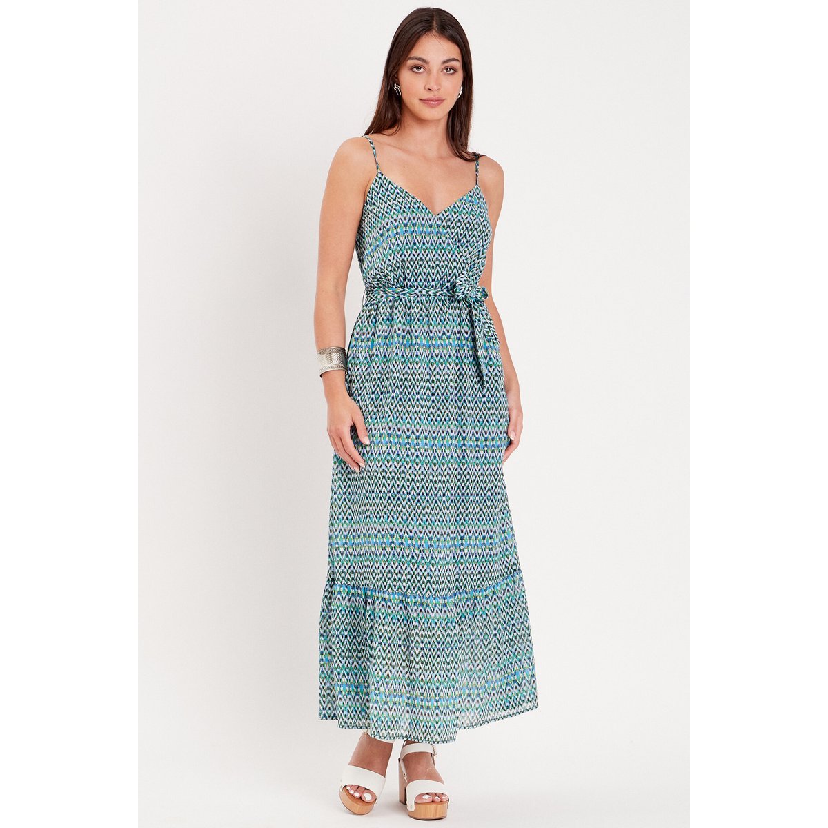 Robe longue évasée bleu, CACHE CACHE