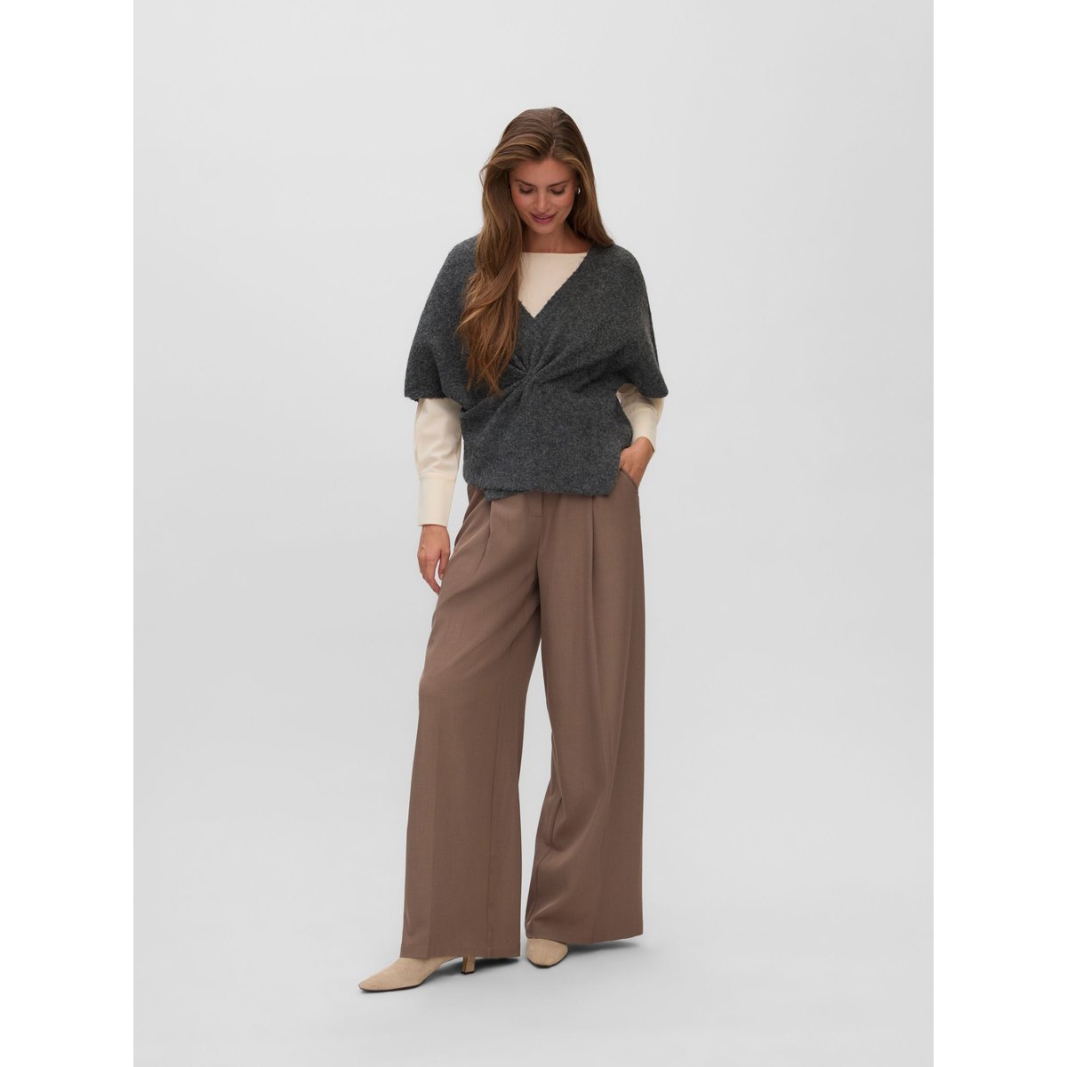 Pull En Maille dark grey melange, VERO MODA
