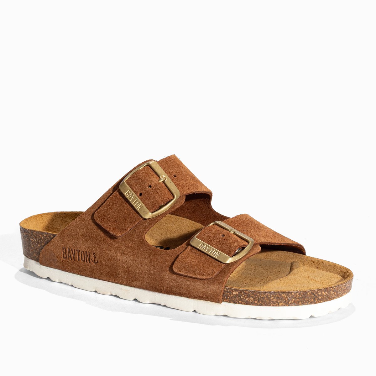 Sandales en cuir suedé ATLAS camel, BAYTON