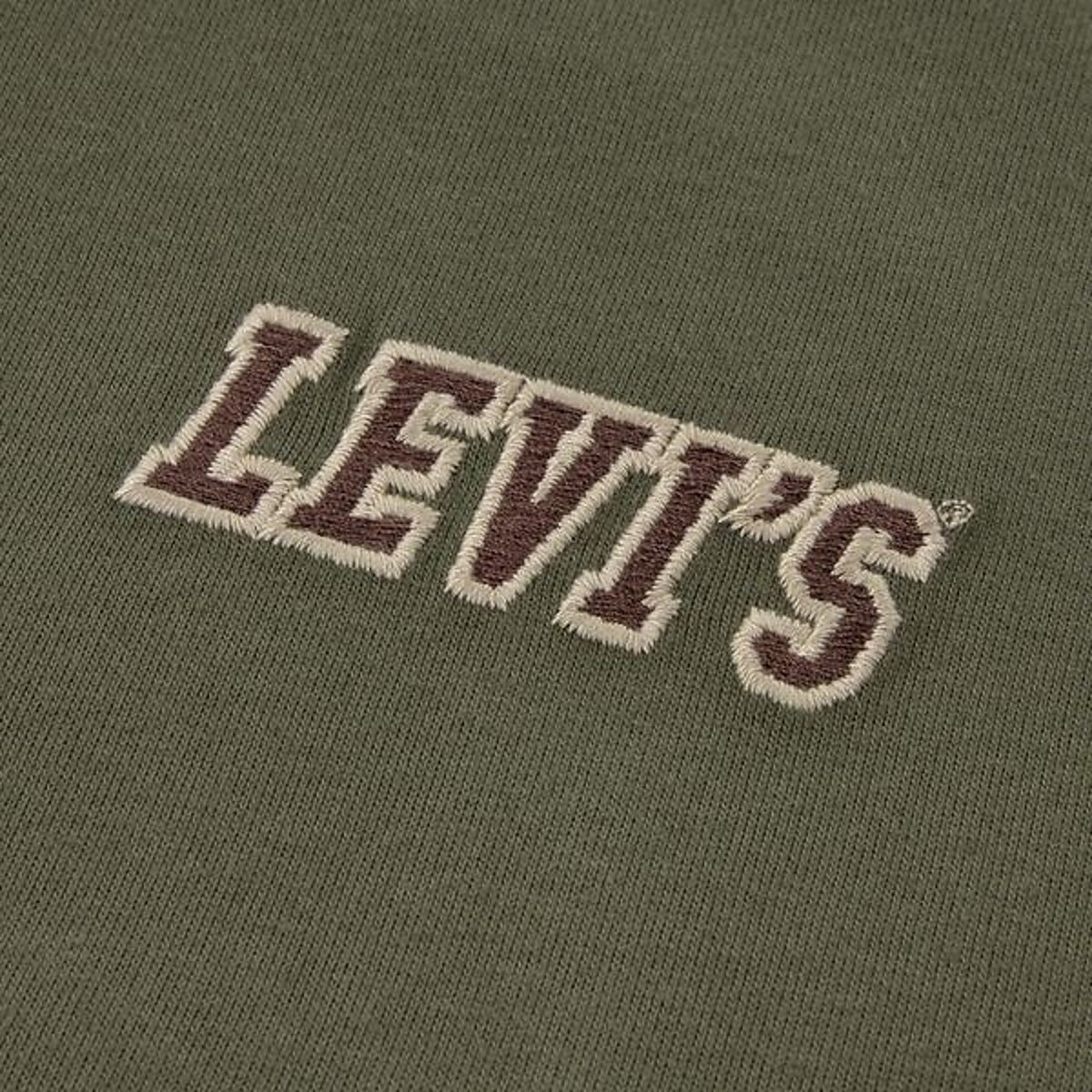 T-shirt manches longues, logo brodé poitrine, motif imprimé au dos kaki, LEVI'S KIDS