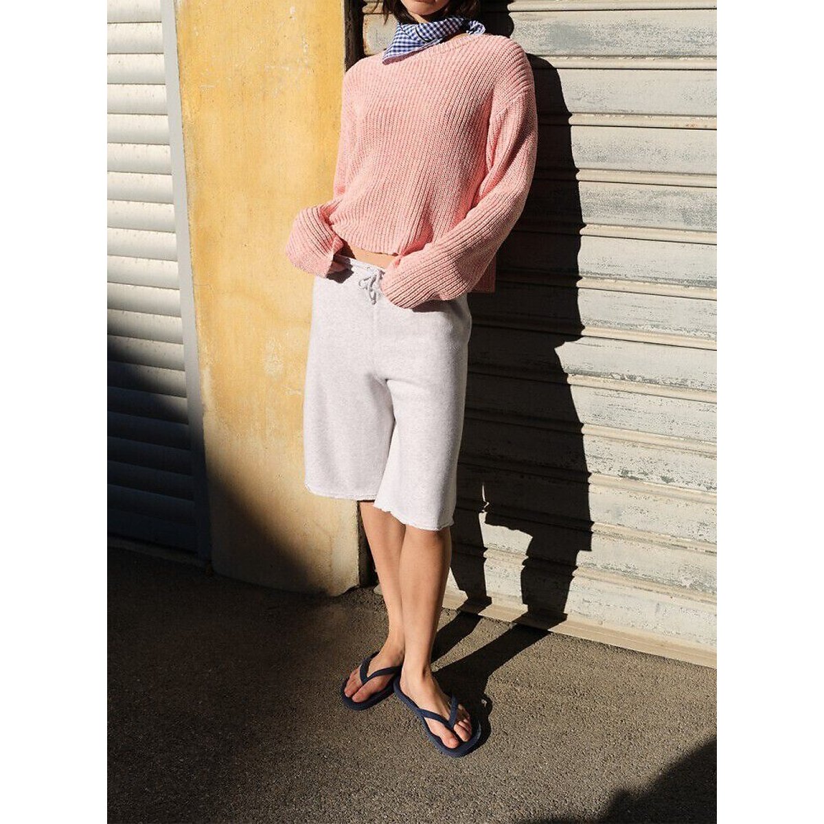 Pull court et ample, TWILY blanc/rose, AMERICAN VINTAGE