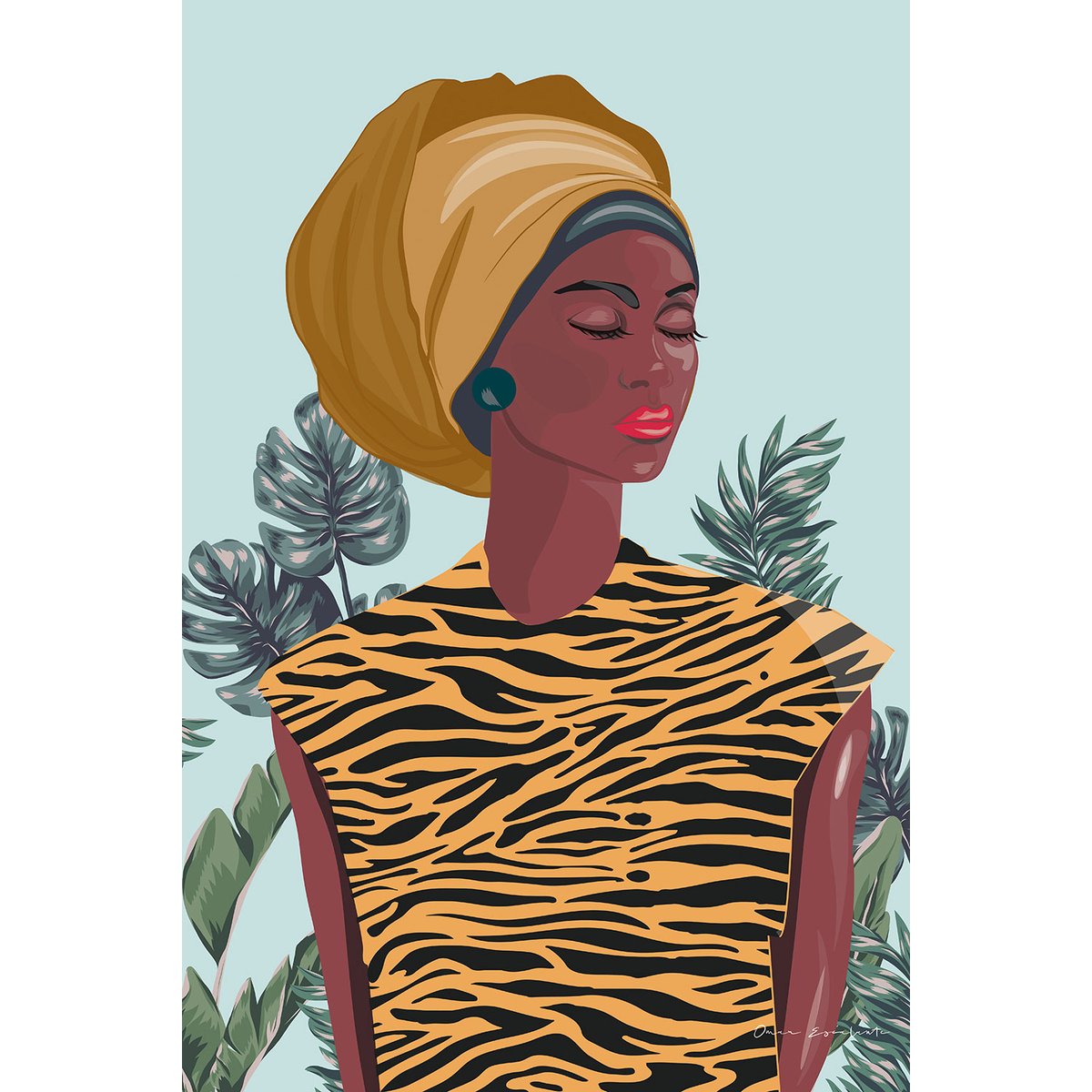 Tableau vintage Jamaican girl tableau alu dibond, HEXOA