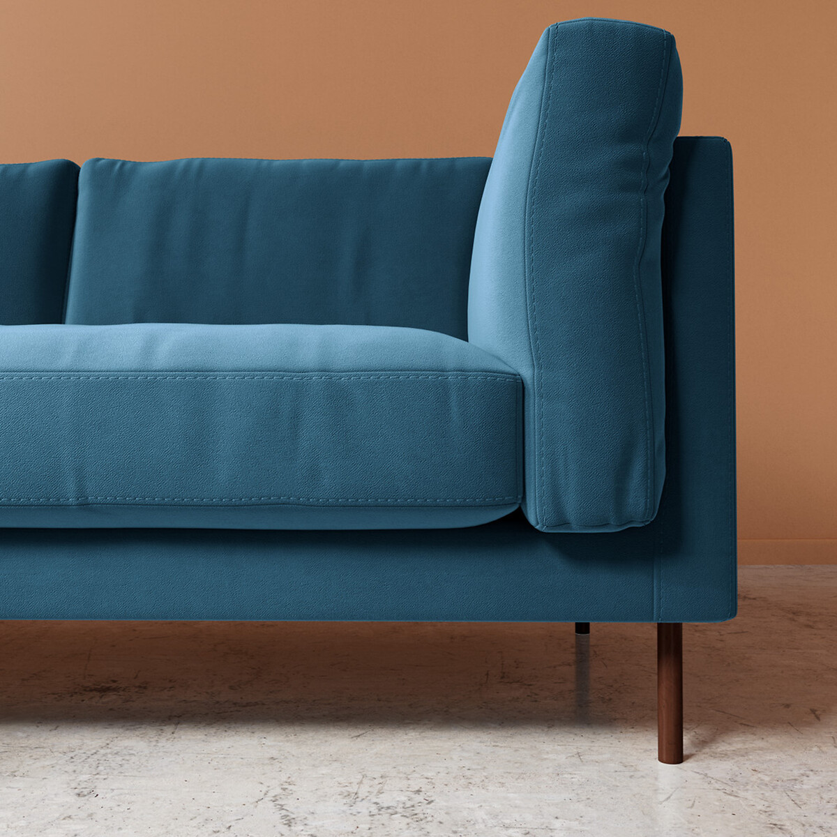Munich Easy Velvet Corner Chaise Sofa petrol blue, SWOON