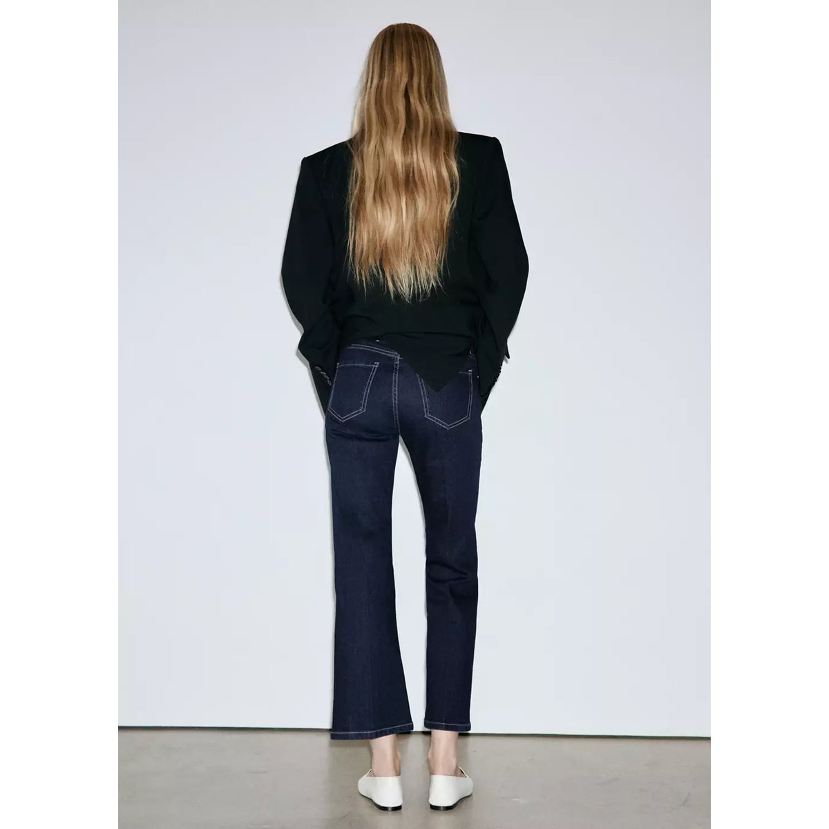 Jean Sienna flare crop bleu, MANGO