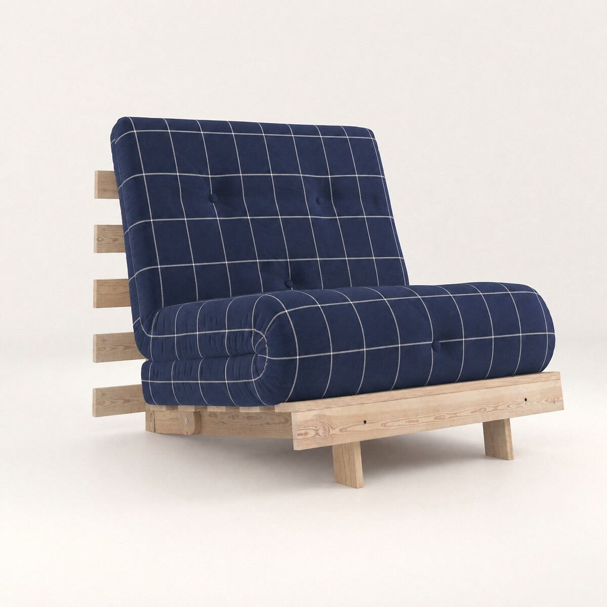 Nemuri Checkered Single Futon Sofa Bed navy, ÉDITÉ
