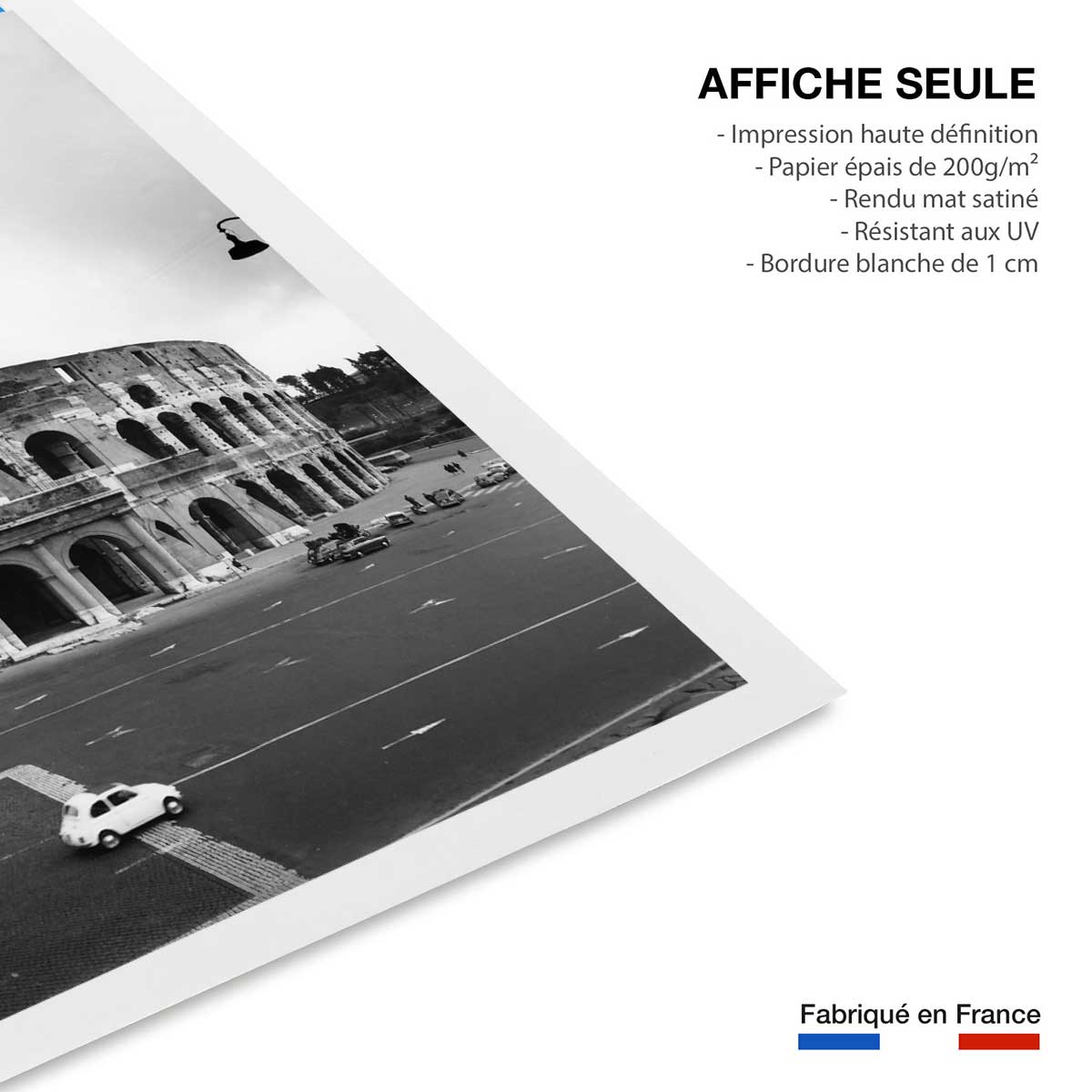 Affiche retro Rome, le colysée Photo de 1963 affiche seule, HEXOA