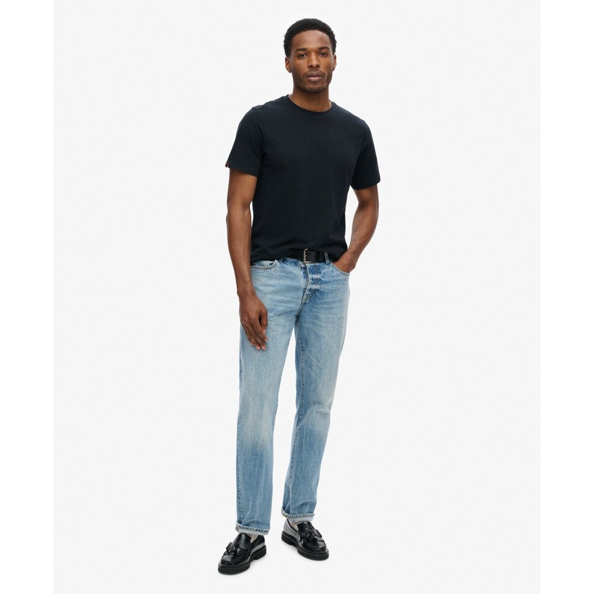 T-shirt classique Essential noir de jais, SUPERDRY