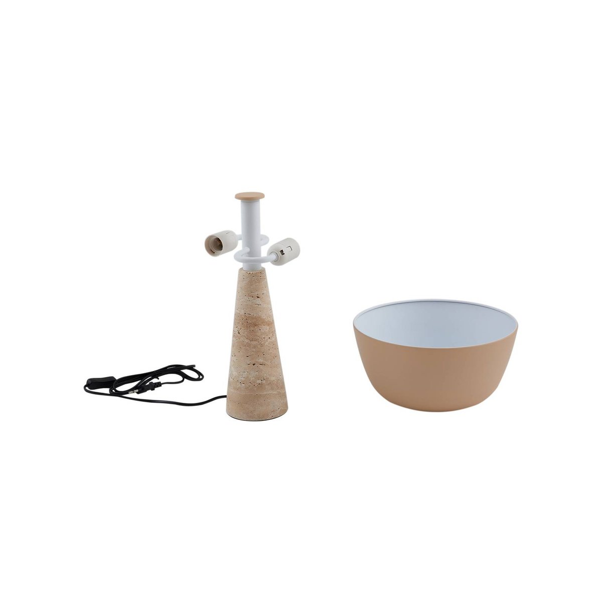 Lampe à poser en pierre moderne, Magritt beige, LINDBY