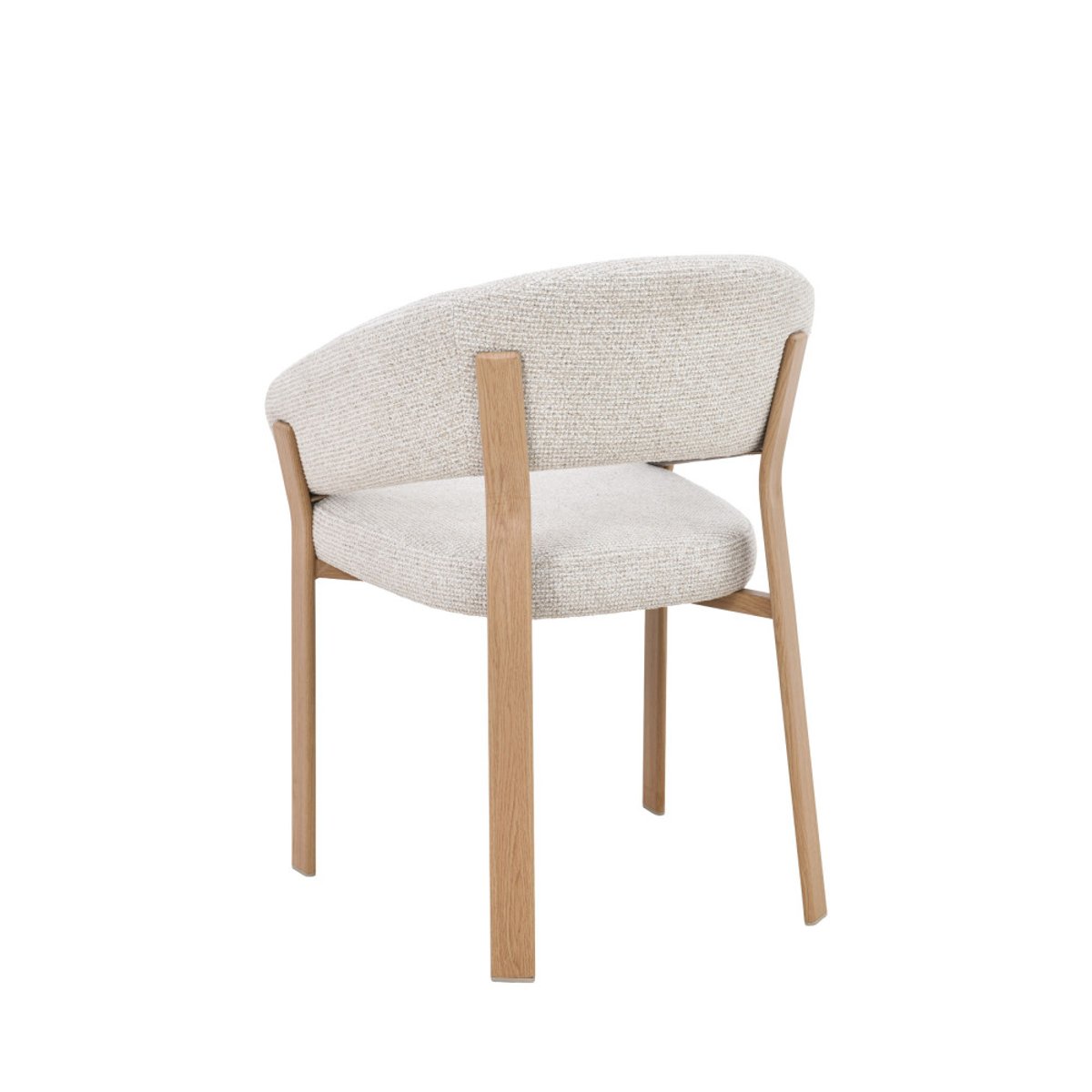 Lot de 2 fauteuils de table en tissu piètement effet bois clair- EMBO beige chiné, DRAWER