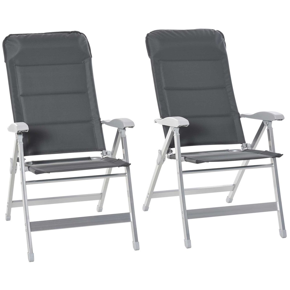 Chaise de pêche Aluminium Gris foncé gris, OUTSUNNY