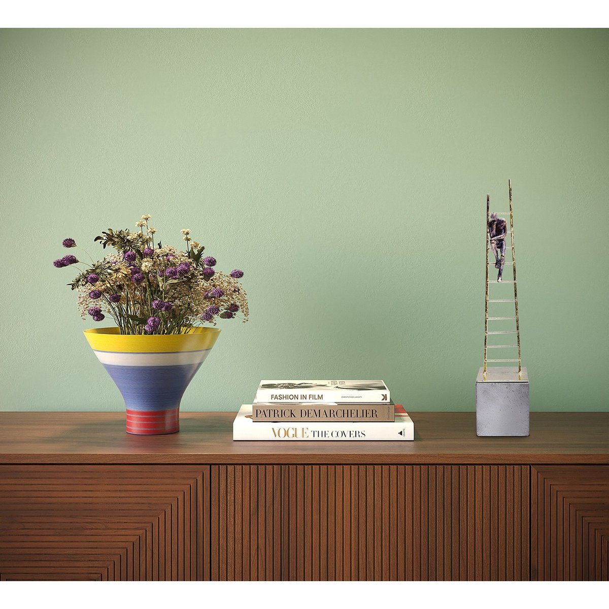 Déco penseur sur échelle, ELEMENTS bronze, KARE DESIGN