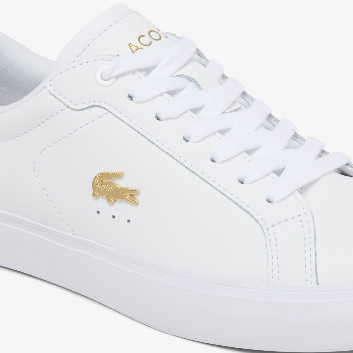 Sneakers Powercourt femme en cuir blanc-216, LACOSTE