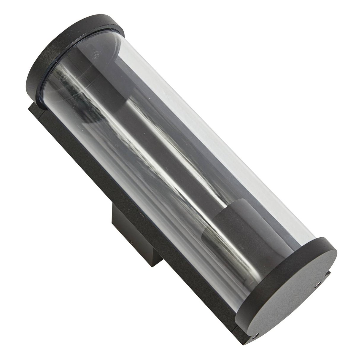 Applique extérieure en aluminium moderne noir, gris fumé, LUCANDE