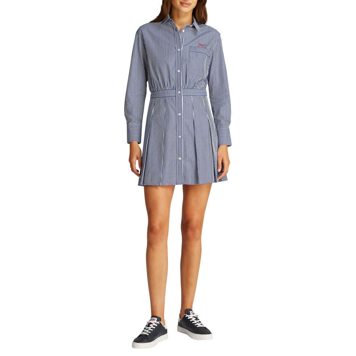 Robe chemise à rayures bleu, TOMMY JEANS