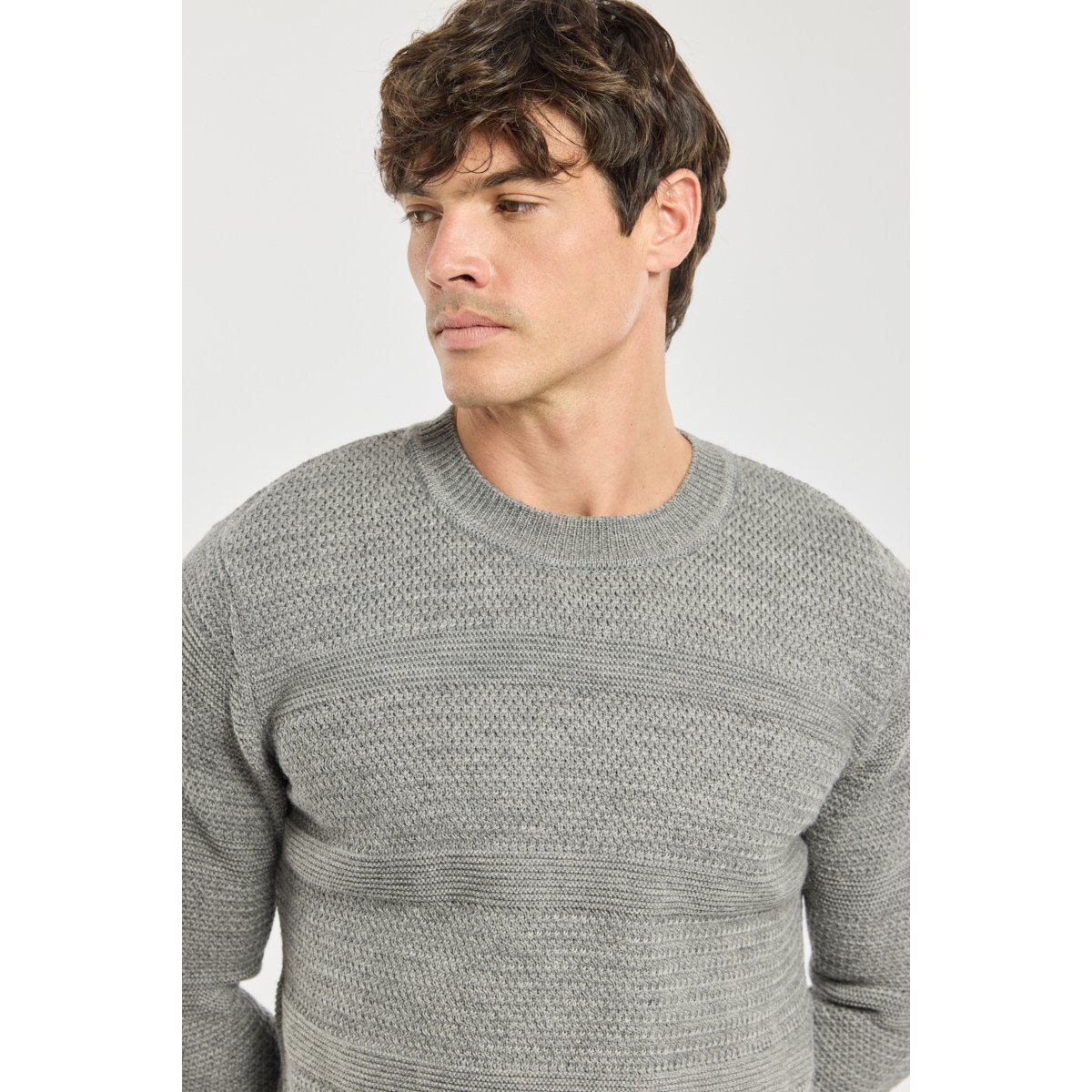 Pull col montant - laine slate, ARMOR-LUX