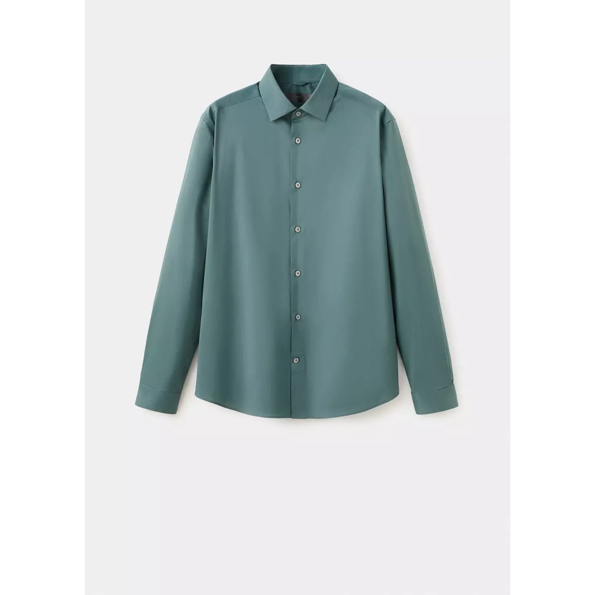Chemise coton comfort stretch non-iron vert moyen, MANGO MAN